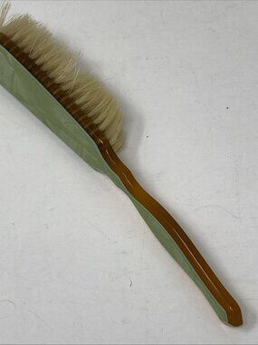 Vintage Art Deco Amber Bakelite Green Pearlized Clothes Lint Brush Beveled Edges
